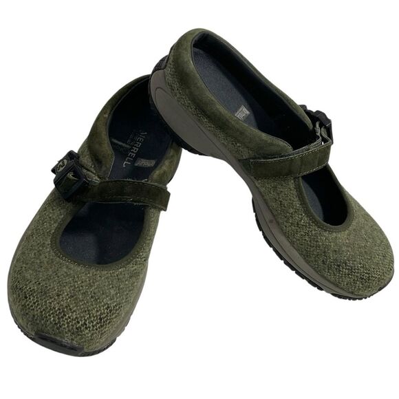 Merrell Encore Green Wool Women’s Mary Jane Performance Shoe Size 7.5 - Picture 1 of 8